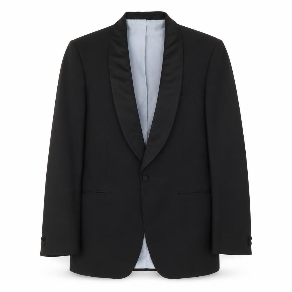 Jonelle Men's Black Tuxedo Blazer, Shawl Lapel, 48