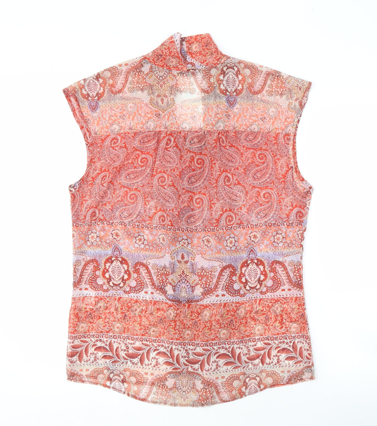 Roman Women's Red Paisley Blouse Size 12 Sleeveless