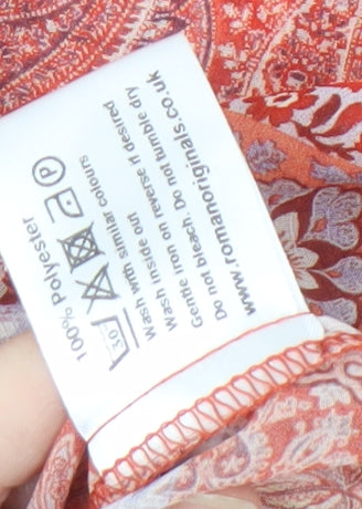 Roman Women's Red Paisley Blouse Size 12 Sleeveless