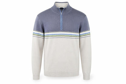 Gap Men's Grey Striped Full Zip Jumper M