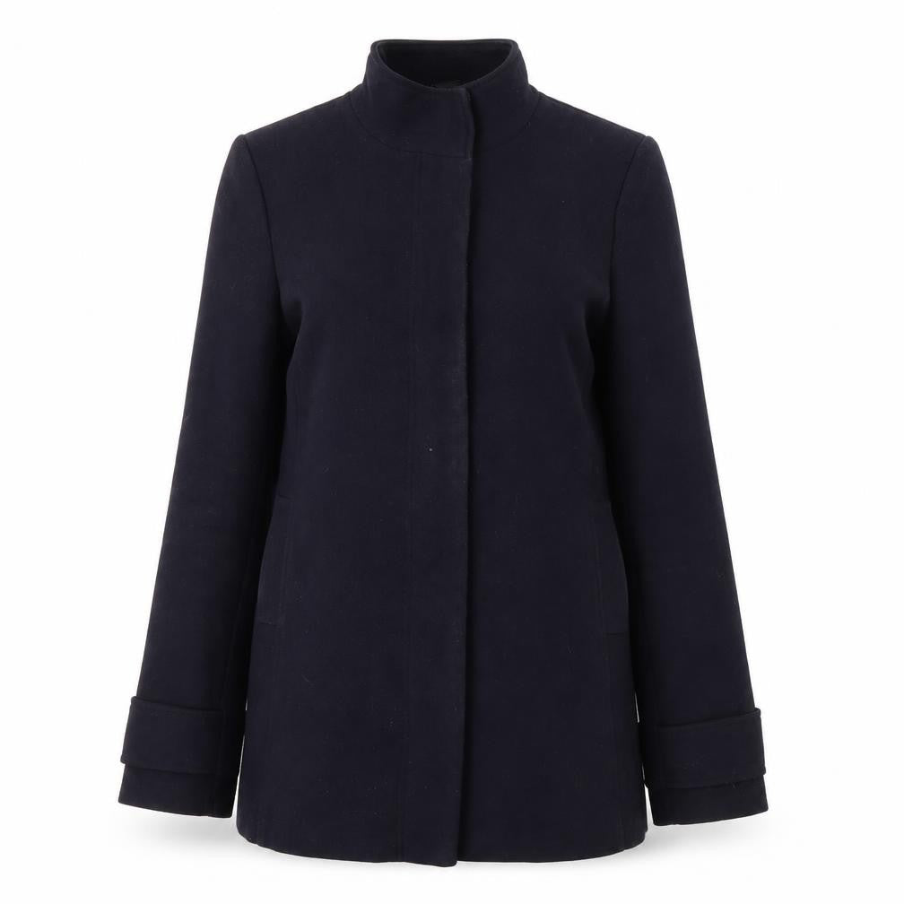Laura Ashley Women's Black Overcoat, Size 10, Mid-Length