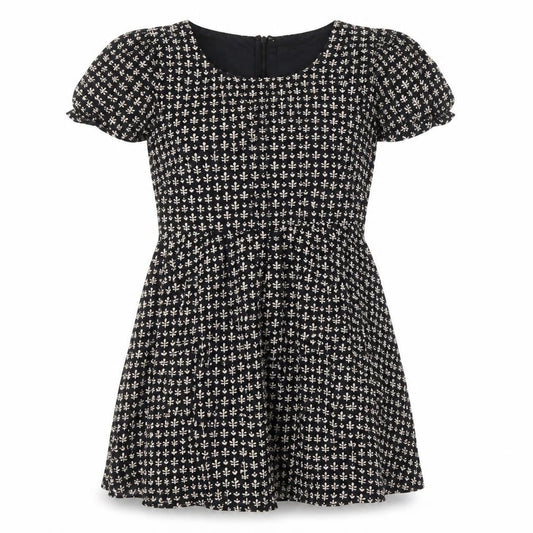 Front view of French Connection Women's Black A-Line Floral Dress