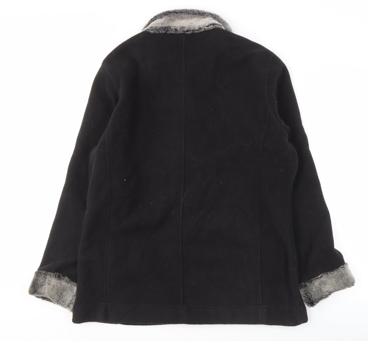Cotton Traders Women's Black Fur Trim Jacket Size 12