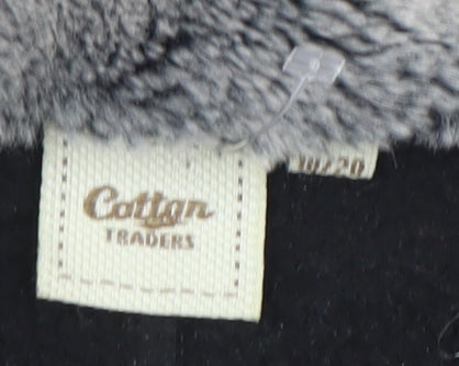 Cotton Traders Women's Black Fur Trim Jacket Size 12
