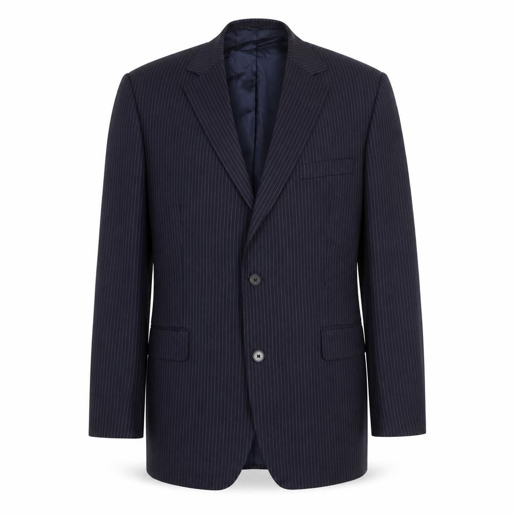 Jaeger Men's Blue Stripe Short Blazer Jacket 42S