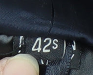 Close-up detail of Jaeger Men's Blue Stripe Short Blazer Jacket 42S
