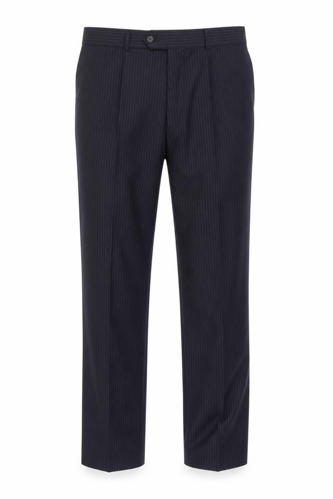 Jaeger Men's Black Striped Wool Trousers, Size 36S