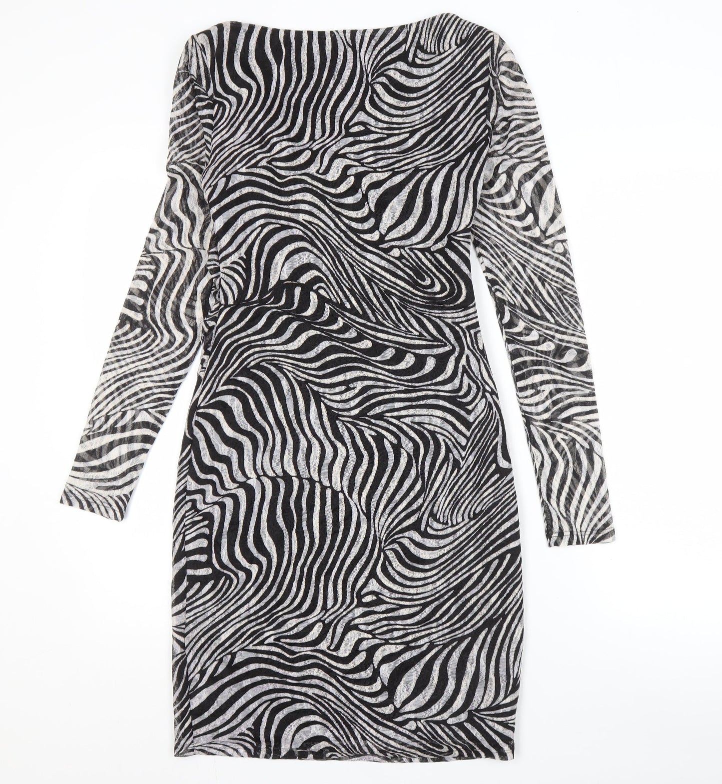 Reiss Women's Black Animal Print Dress Size 8