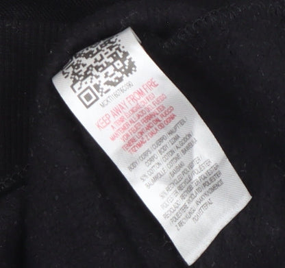 Close-up detail of McKenzie boys’ black zip-up fleece jacket 7-8 years