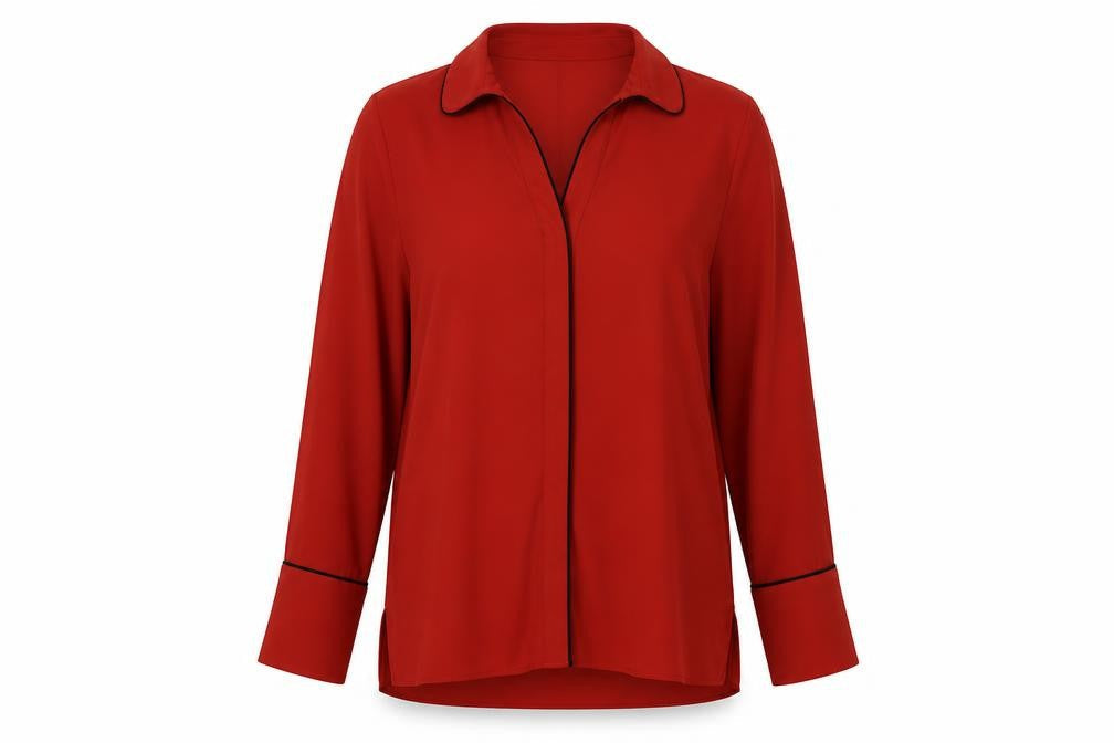 Marks & Spencer Women's Red Collared Blouse Size 14