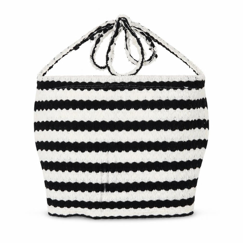 PrettyLittleThing Women's Halter Striped Cropped Camisole Size 8