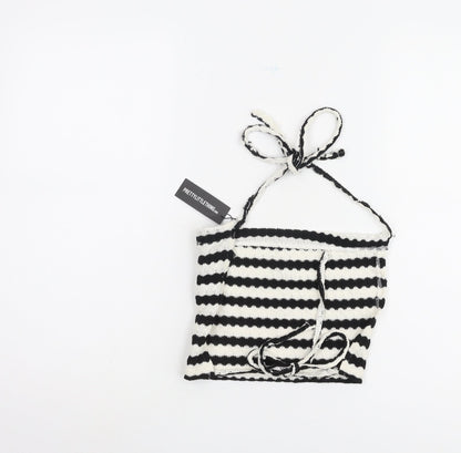 PRETTYLITTLETHING Women's Halter Striped Cropped Camisole Size 8