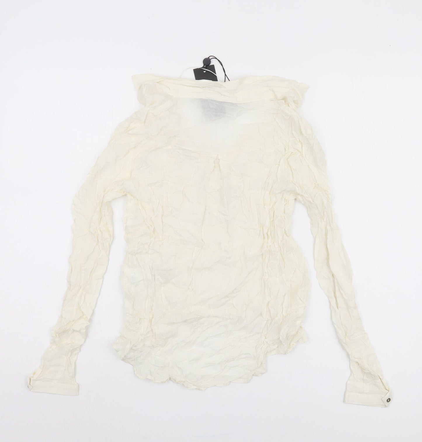 Bik Bok Ivory Long Sleeve V-Neck Blouse XS