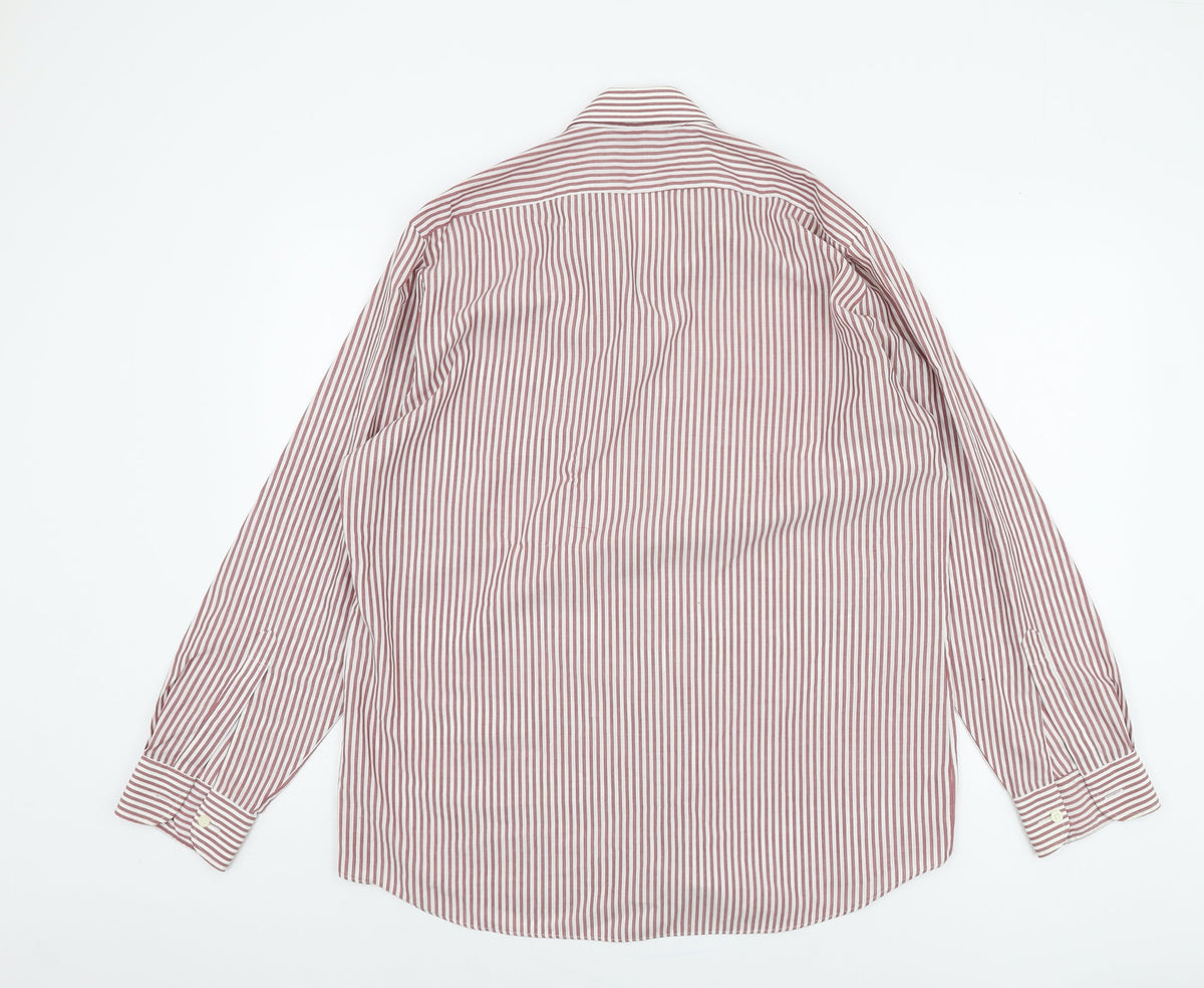 St Michael Men's Multicoloured 16 Striped Long Sleeve Shirt