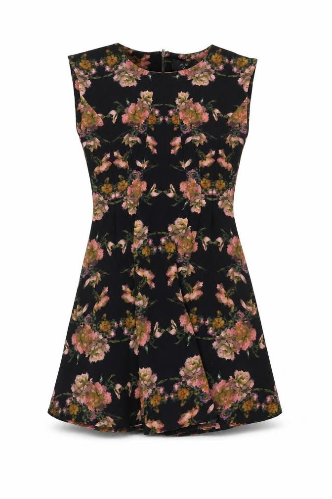 AX Paris Women's Black Floral Fit & Flare Dress Size 10