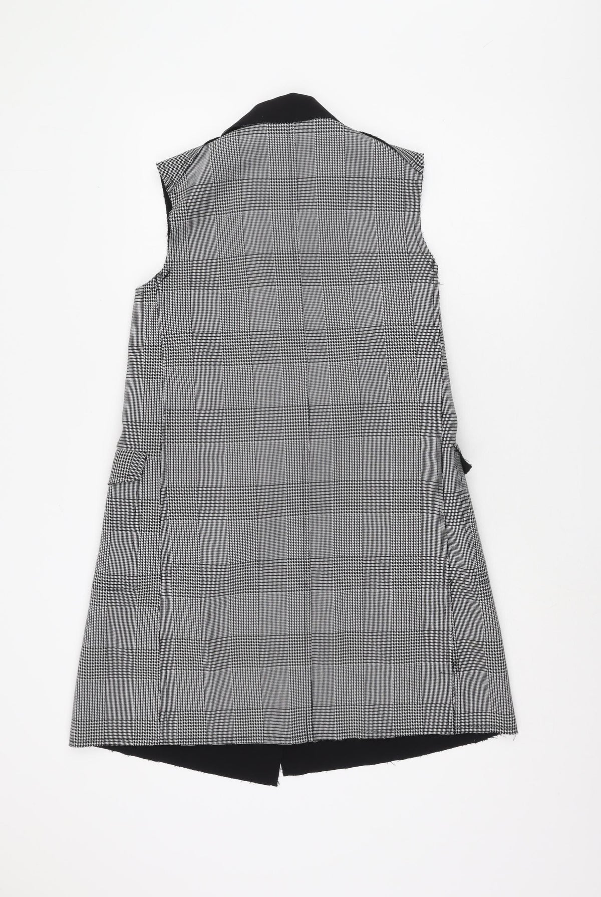 Topshop Women's Checked Waistcoat Black Size 10