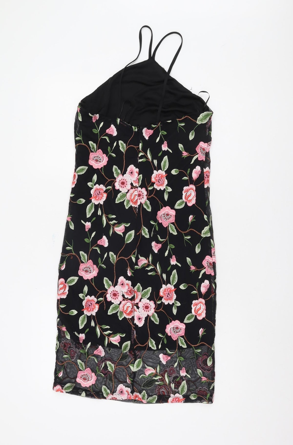 New Look Women's Black Floral Slip Dress Size 12