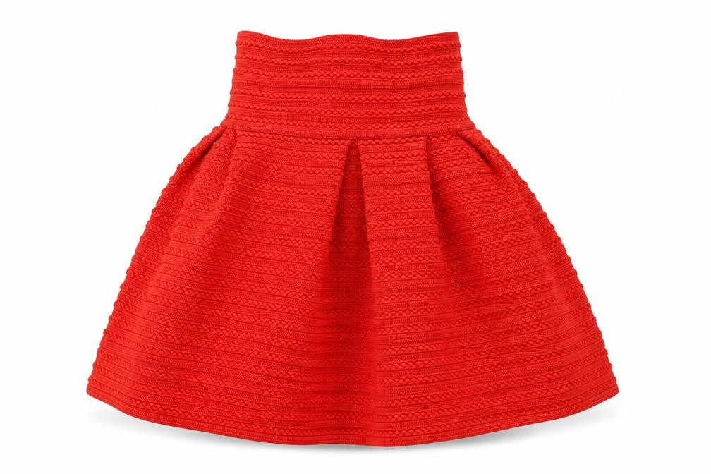 H&M Red Women's XS Skirt with Zip Closure