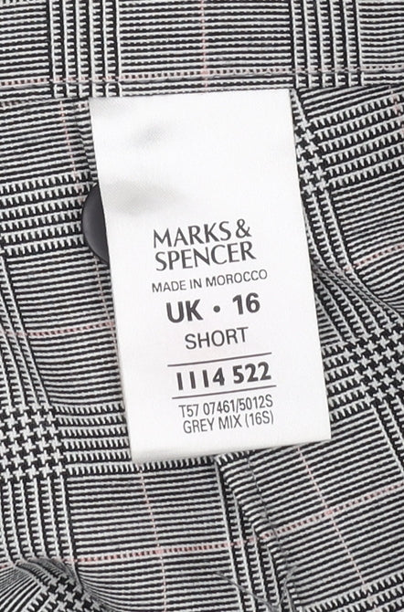 Marks and Spencer Women's Grey Check Trousers