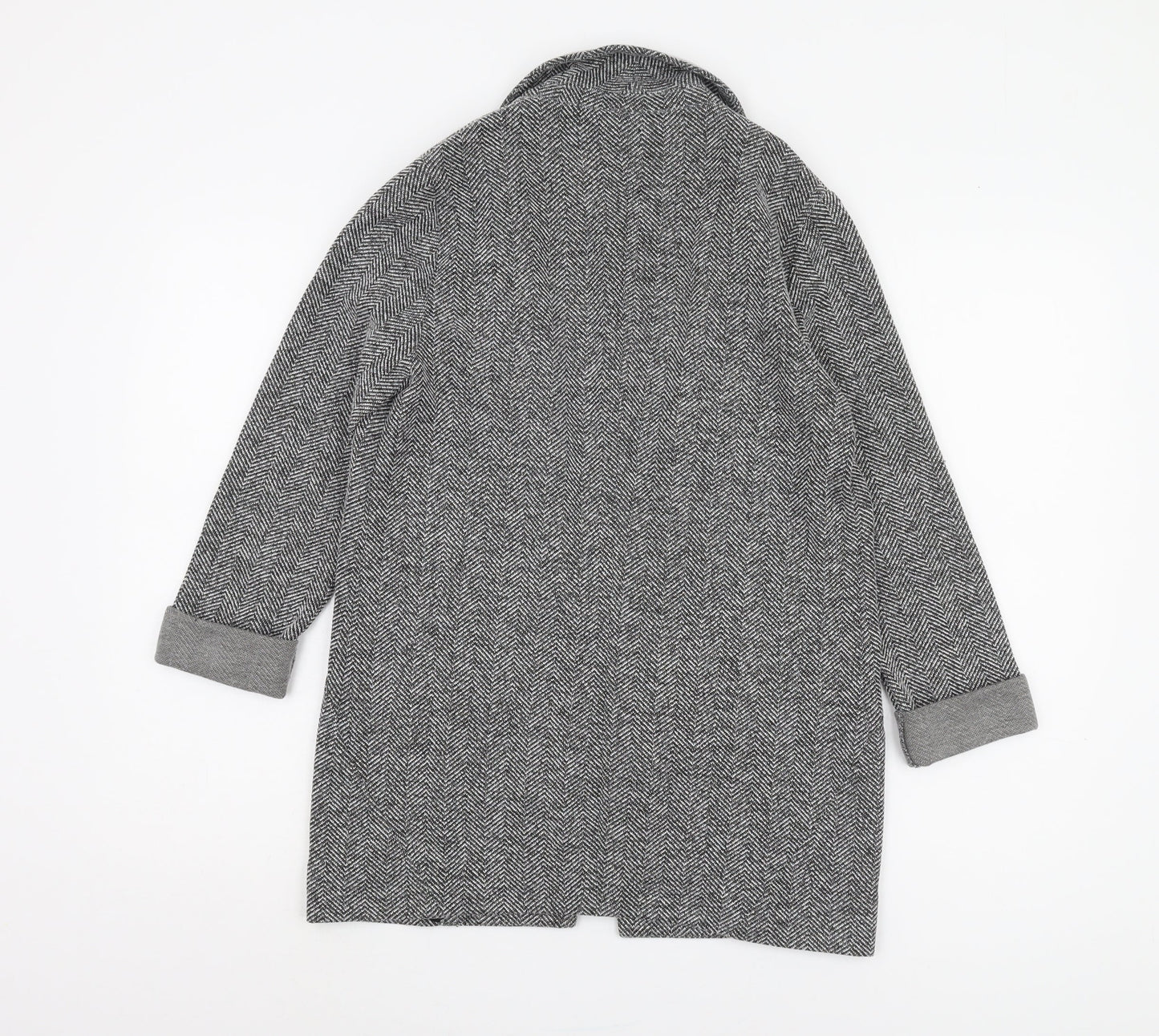 Topshop Grey Herringbone Coatigan, Women's Size 8