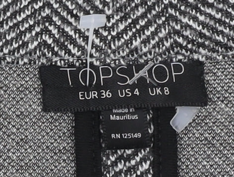 Topshop Grey Herringbone Coatigan, Women's Size 8