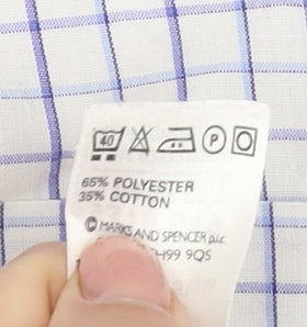 Marks & Spencer Men's Multicoloured Check Shirt, Size 15.5