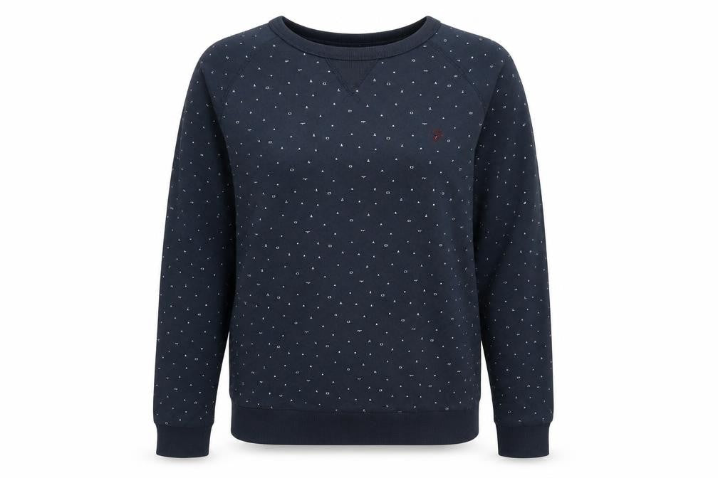 Farah Unisex Blue M Pullover Sweatshirt, Casual Cotton