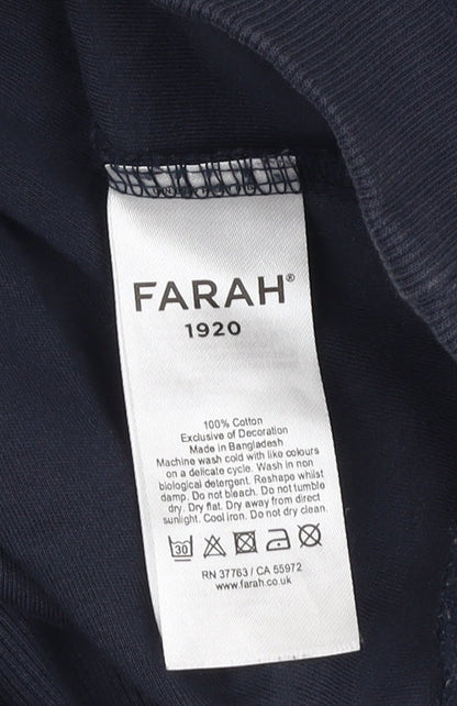 Farah Womens Blue M Pullover Sweatshirt, Casual Cotton