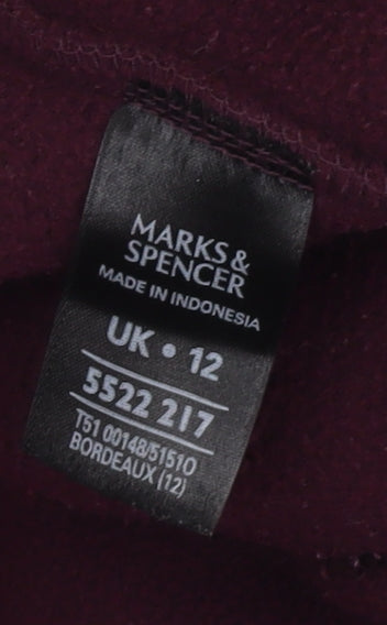 Marks & Spencer Women's Purple Fleece Jacket Size 12