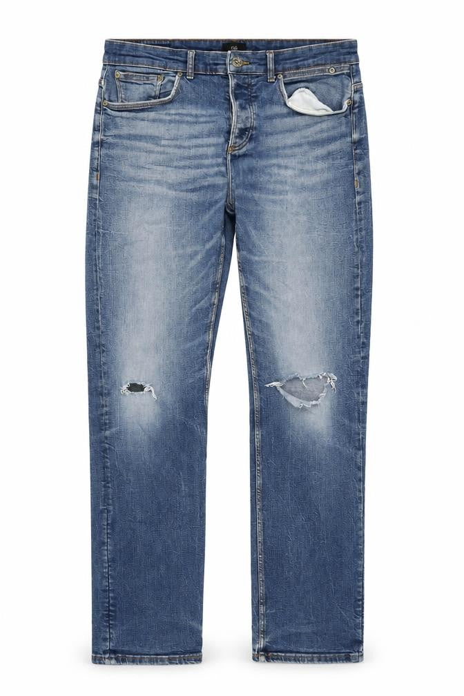 River Island Blue Denim Mens Jeans, 34L, Distressed