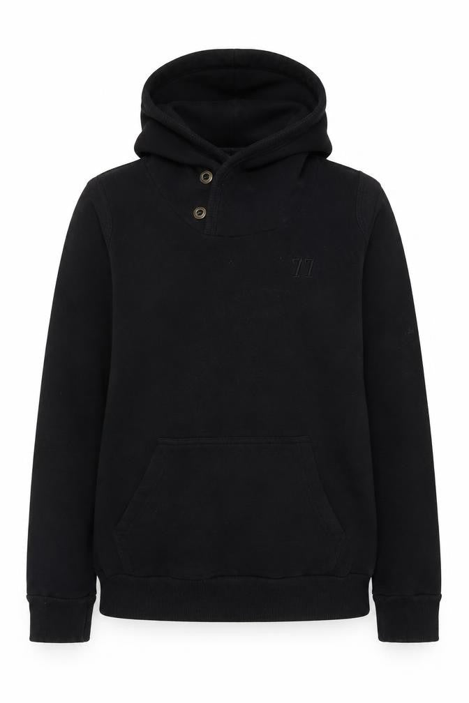 Collezione Unisex Black Hoodie L with Logo Accents