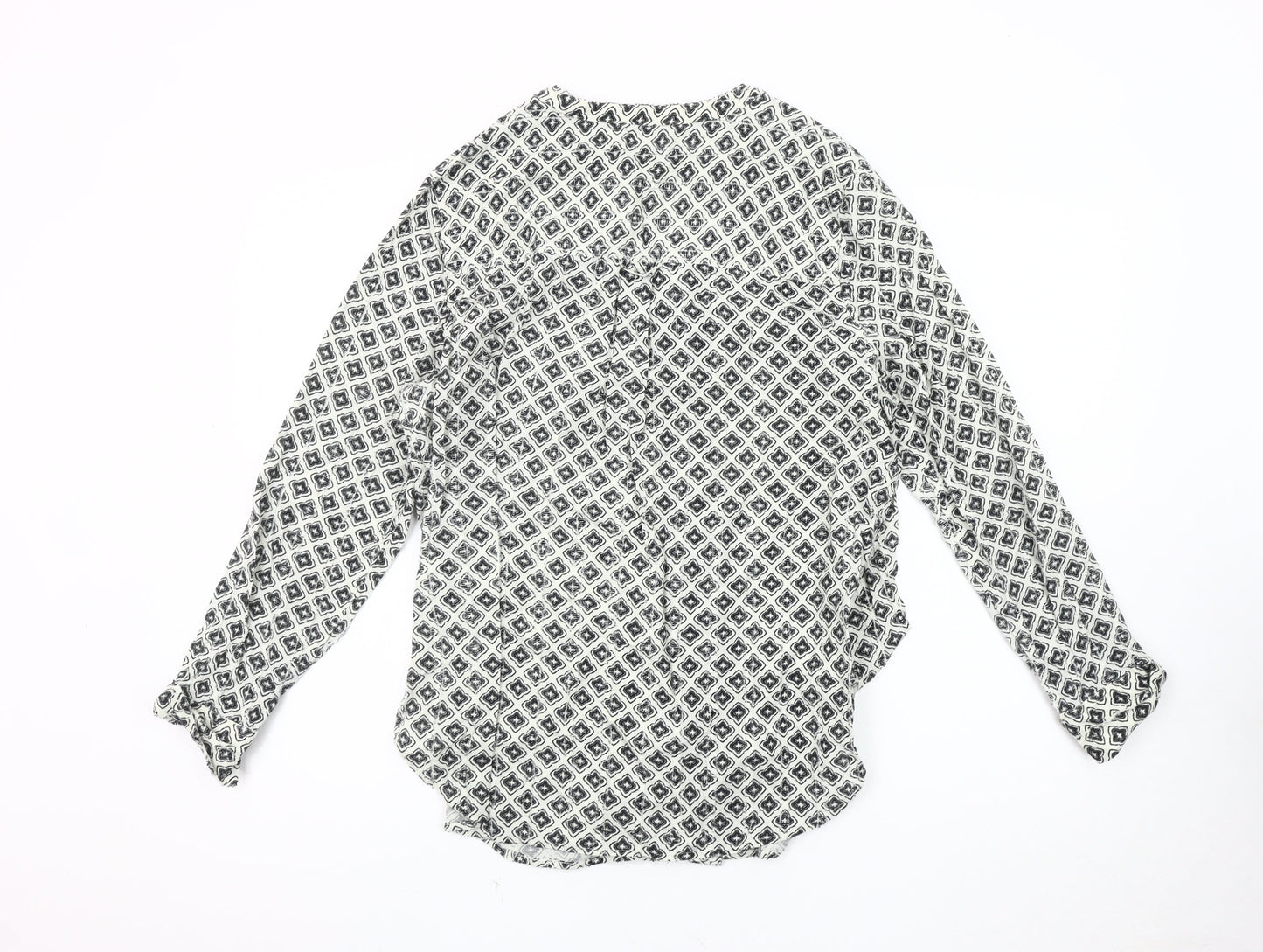 Marks & Spencer Women's Black Geometric Blouse Size 10