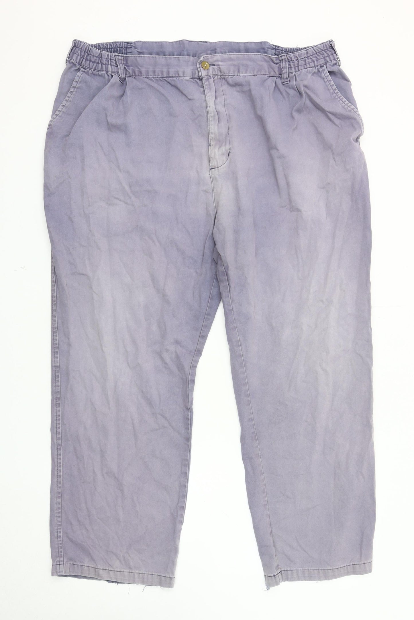 Cotton Traders Men's Purple Elastic Waist Trousers