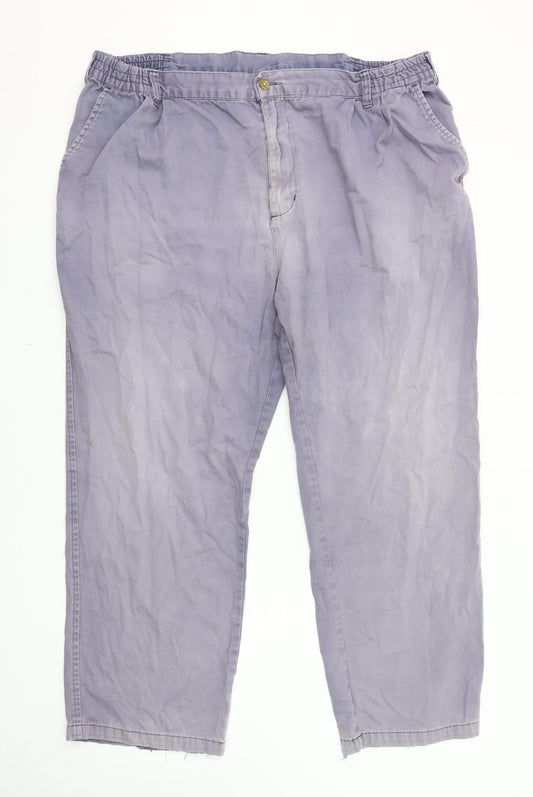 Cotton Traders Men's Purple Elastic Waist Trousers