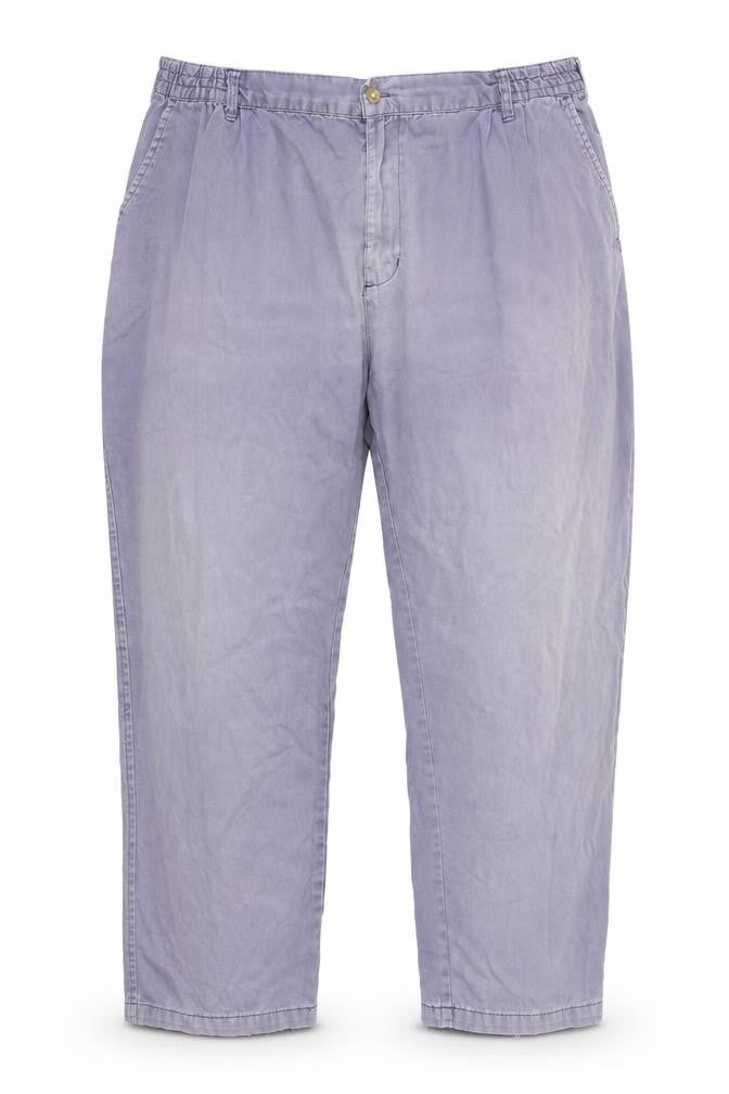 Cotton Traders Men's Purple Elastic Waist Trousers
