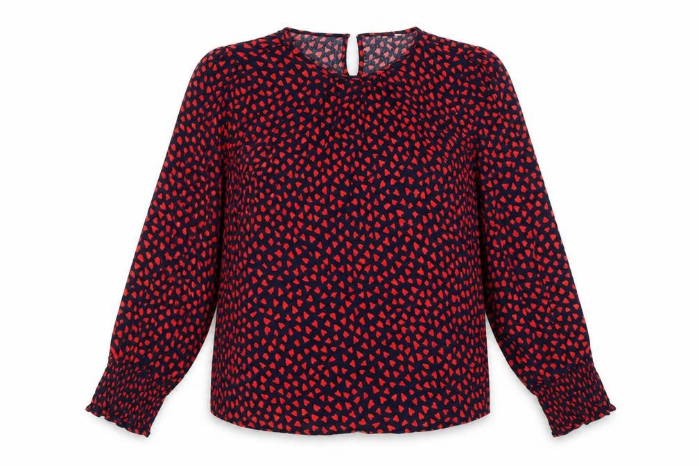 hush Women's Red Geometric Blouse, Size 12
