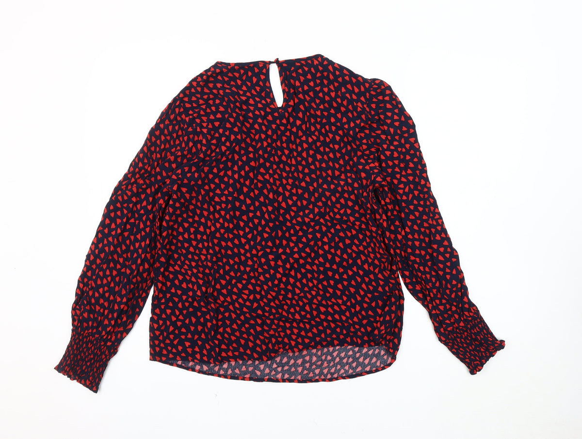hush Women's Red Geometric Blouse, Size 12