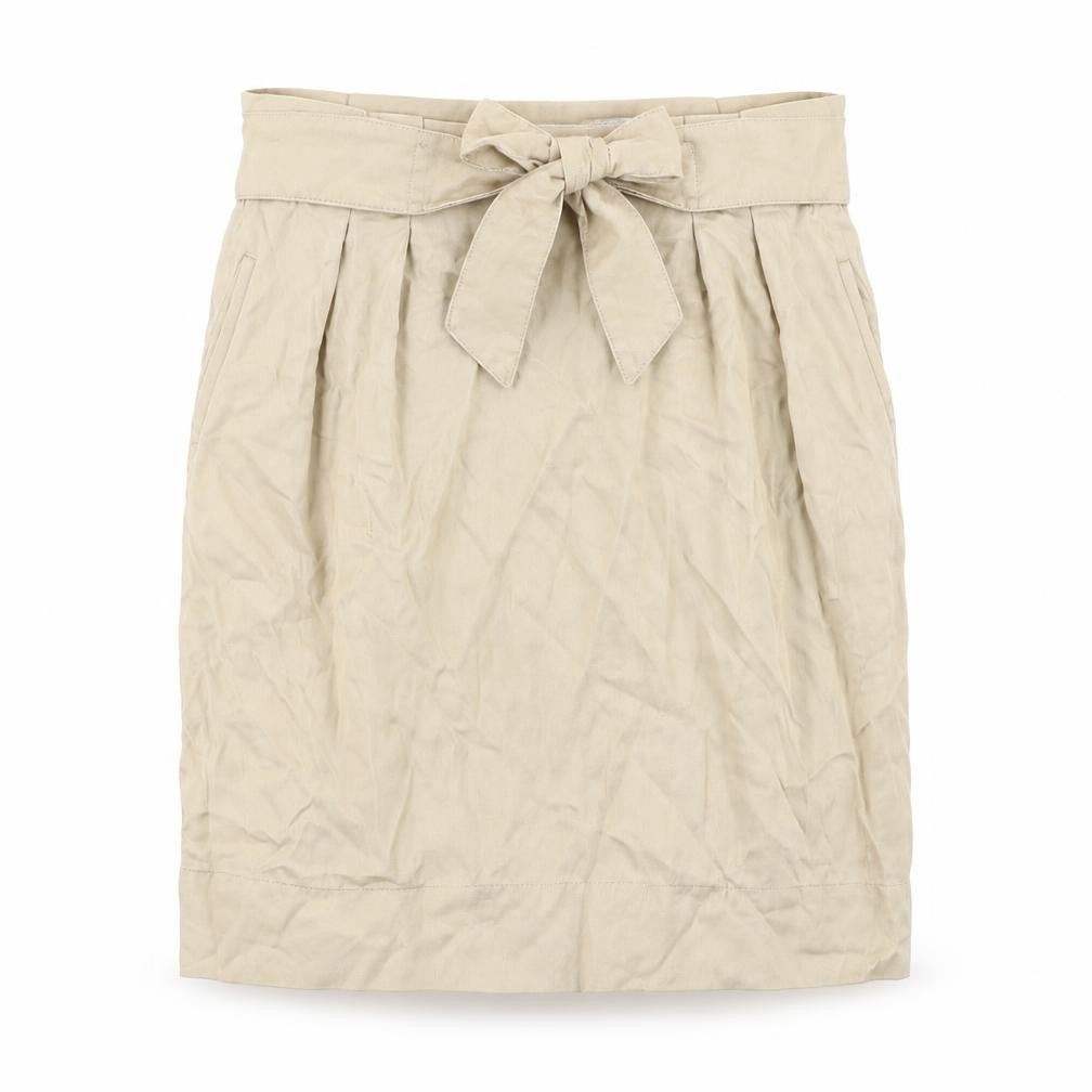 Zara Women's Beige Knee Length Bow Skirt, Size 12