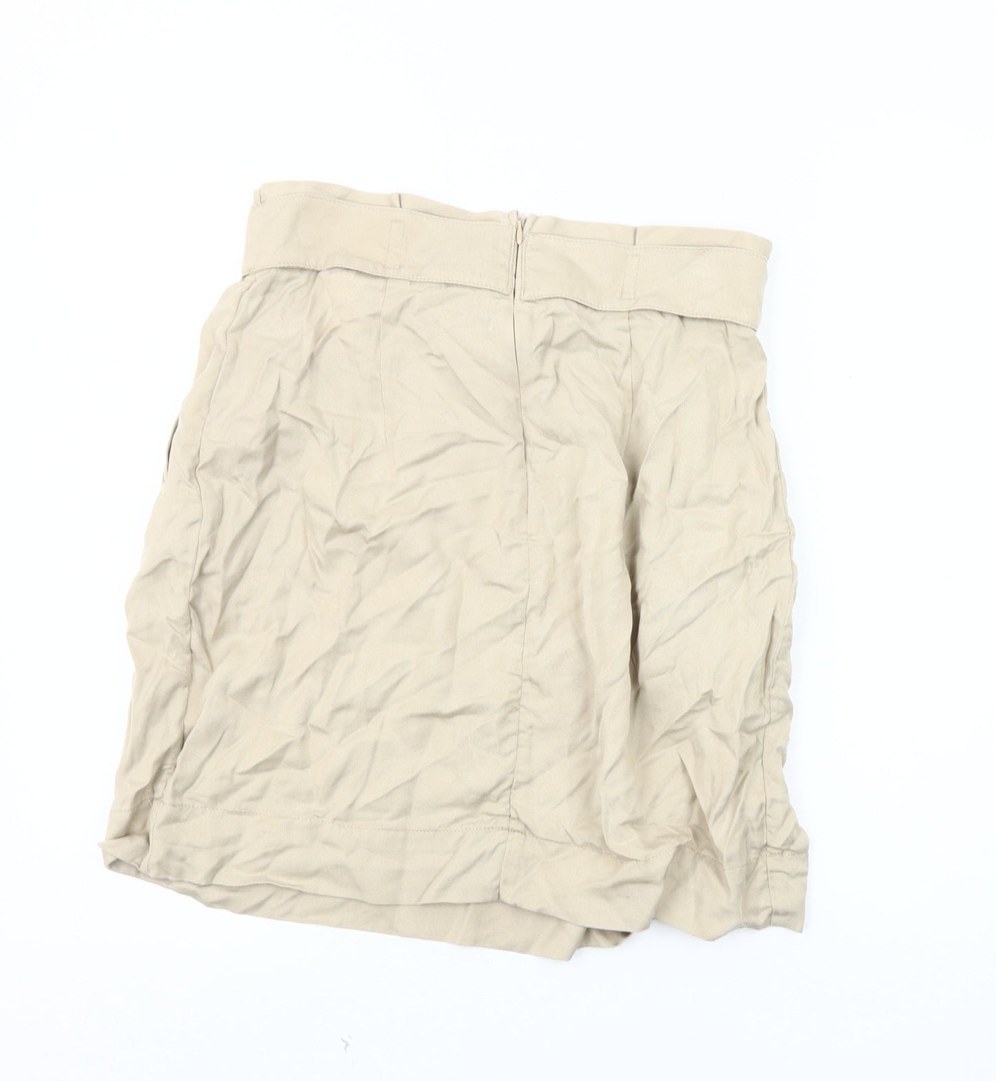 Zara Women's Beige Knee Length Bow Skirt, Size 12