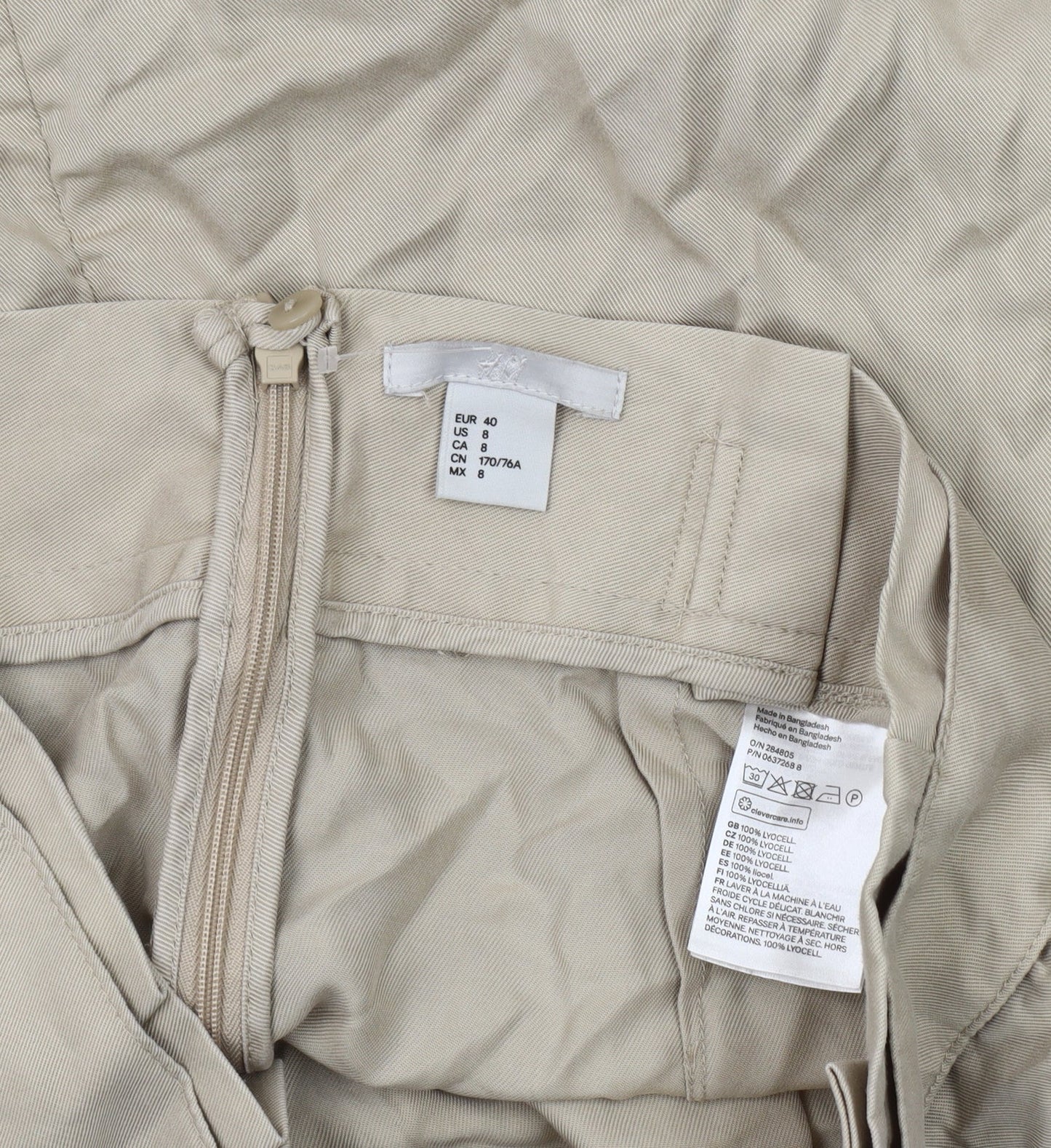 Zara Women's Beige Knee Length Bow Skirt, Size 12