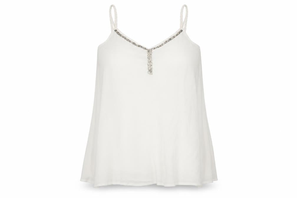 Joanna Hope Women's White Beaded Camisole Tank Top Size 22