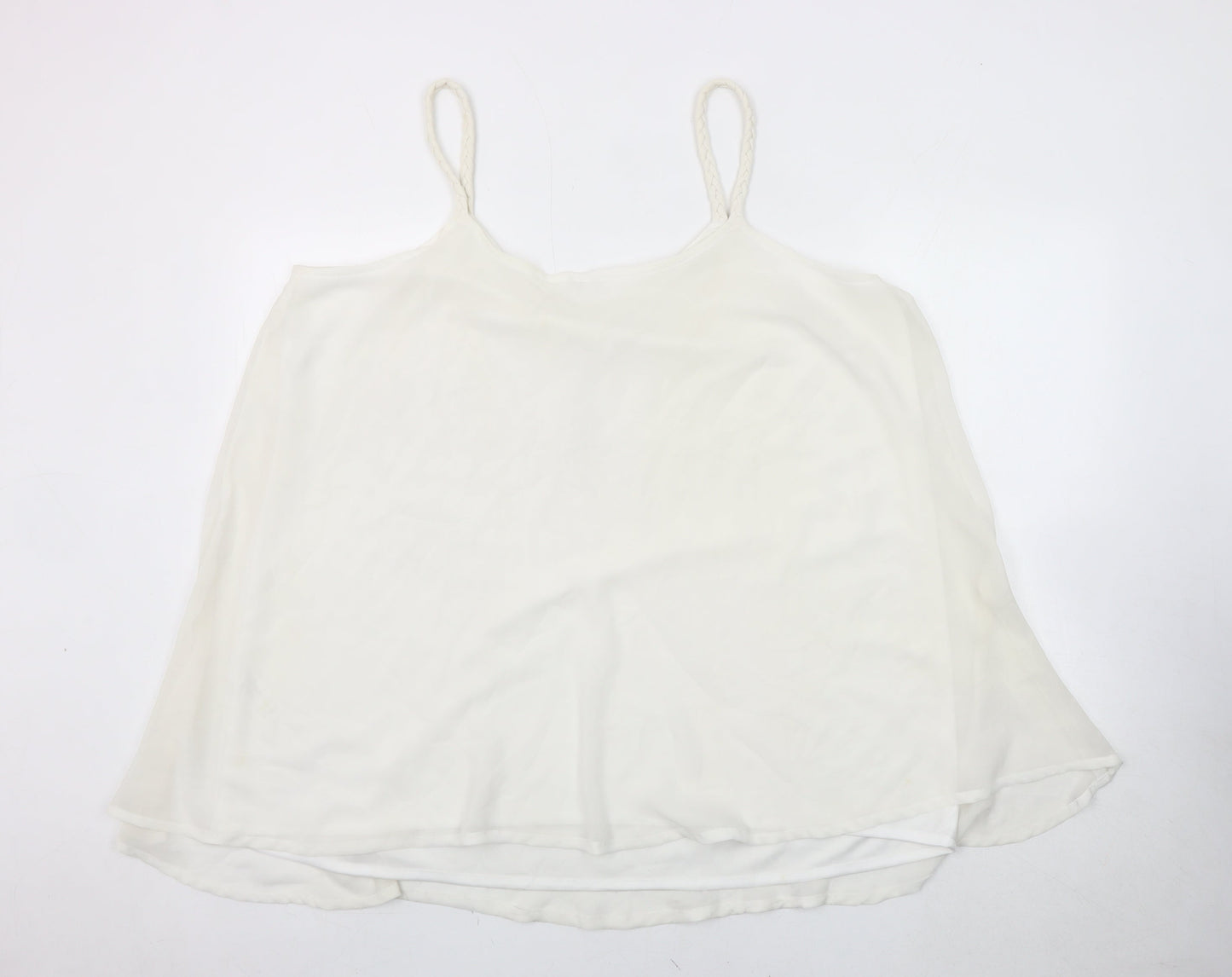 Joanna Hope Women's White Beaded Camisole Tank Top Size 22
