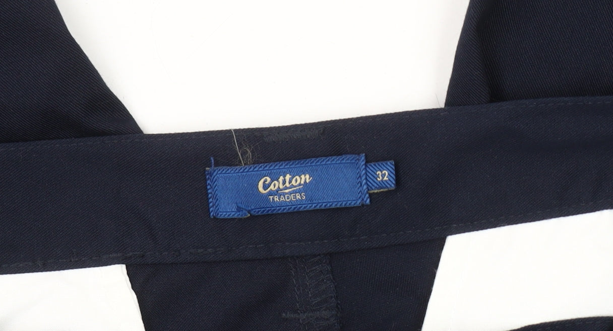 Cotton Traders Mens Blue Cargo Trousers Size 32