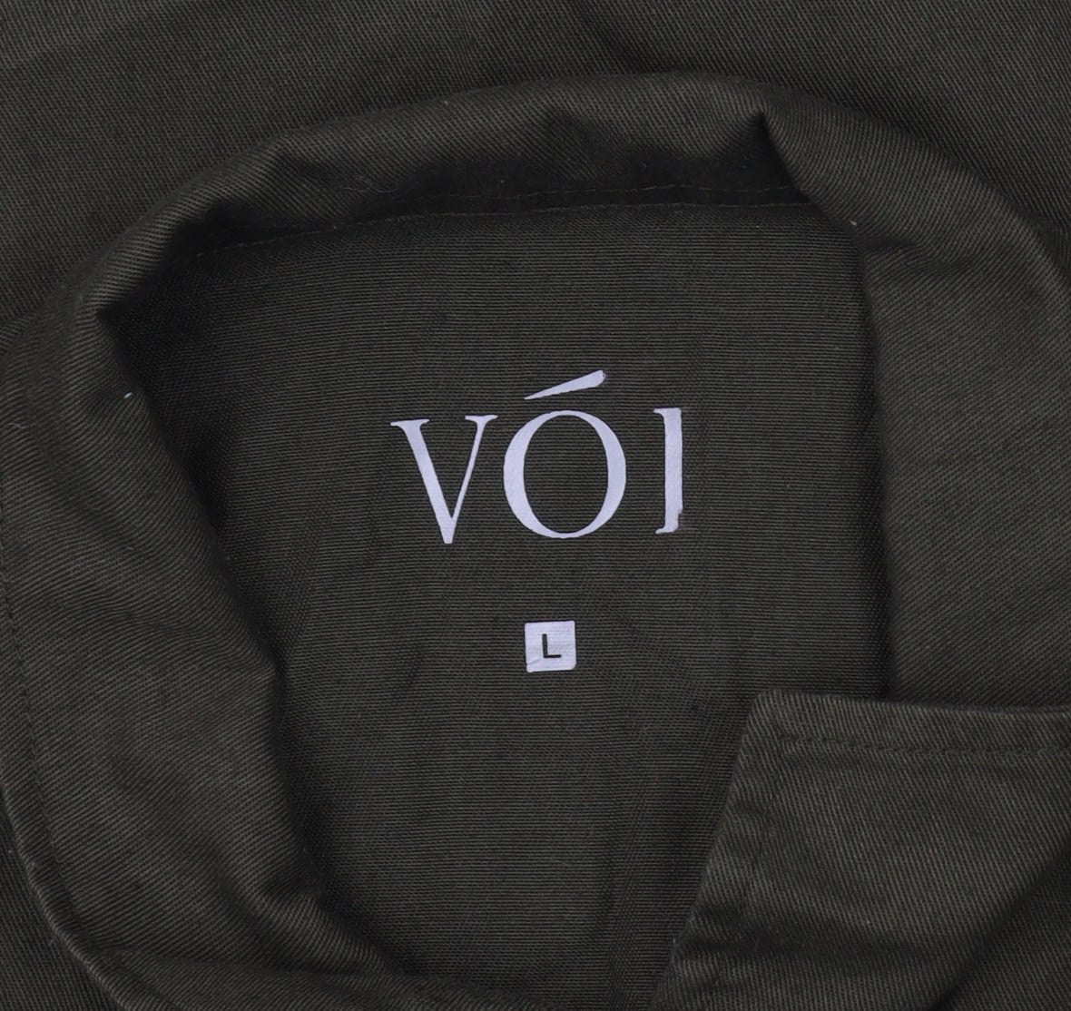 Voi Men's Green Basic Jacket L, Logo Accent, Zip Closure