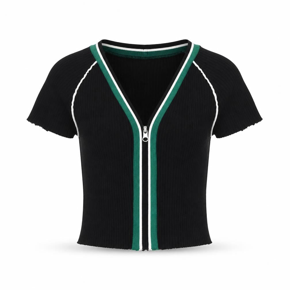 Urban Outfitters Women's Black XS V-Neck Knit Top