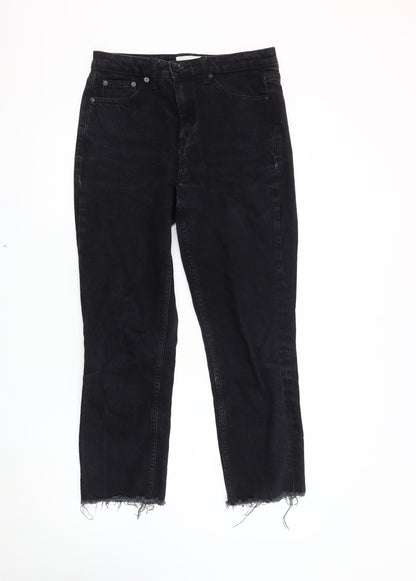 Topshop Mens Black Straight Jeans Size 30