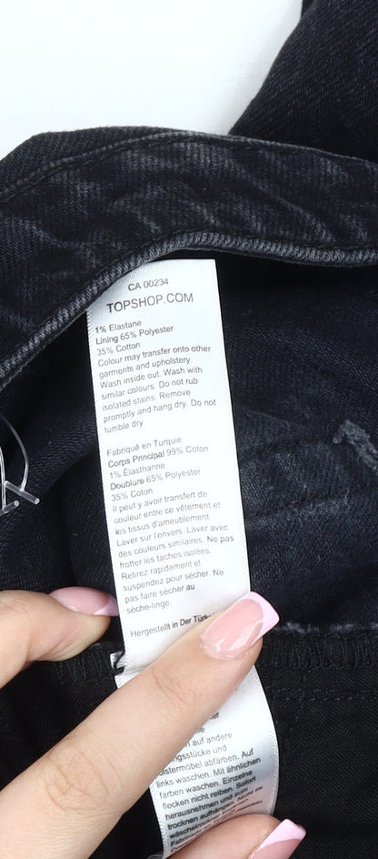 Topshop Mens Black Straight Jeans Size 30