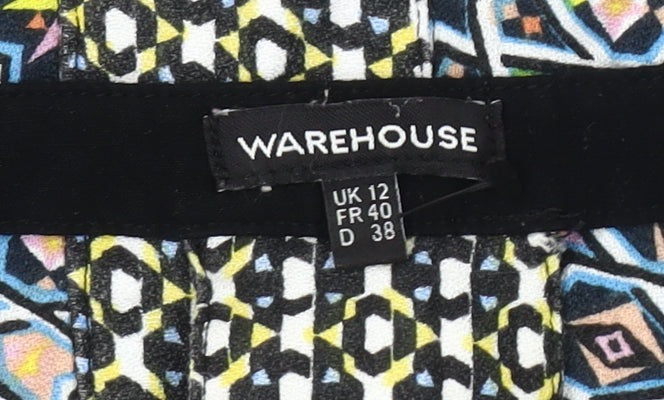 Warehouse Women's Multicolour Geometric Blouse Size 12