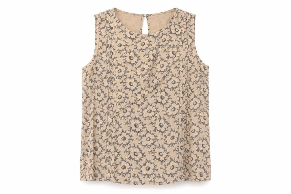 Oasis Women's Beige Floral Blouse Size 10