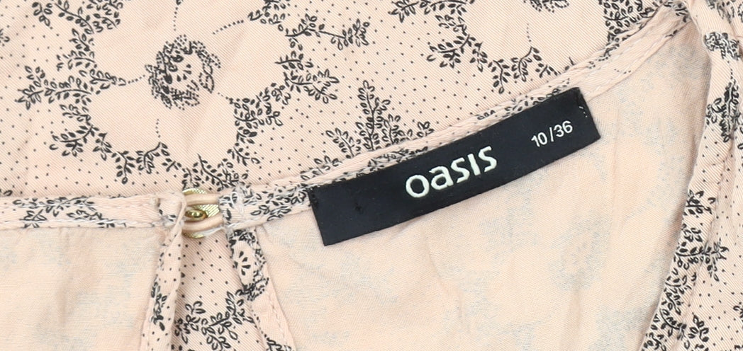 Oasis Women's Beige Floral Blouse Size 10